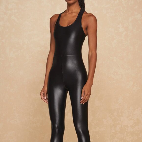 LIQUID VIXEN JUMPSUIT - BLACK GLOSS - Picture 1 of 3